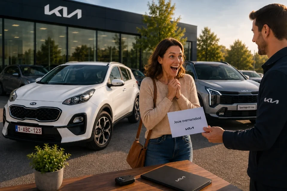 Een klant krijgt bij Kia haar overnamebod voor haar huidige wagen